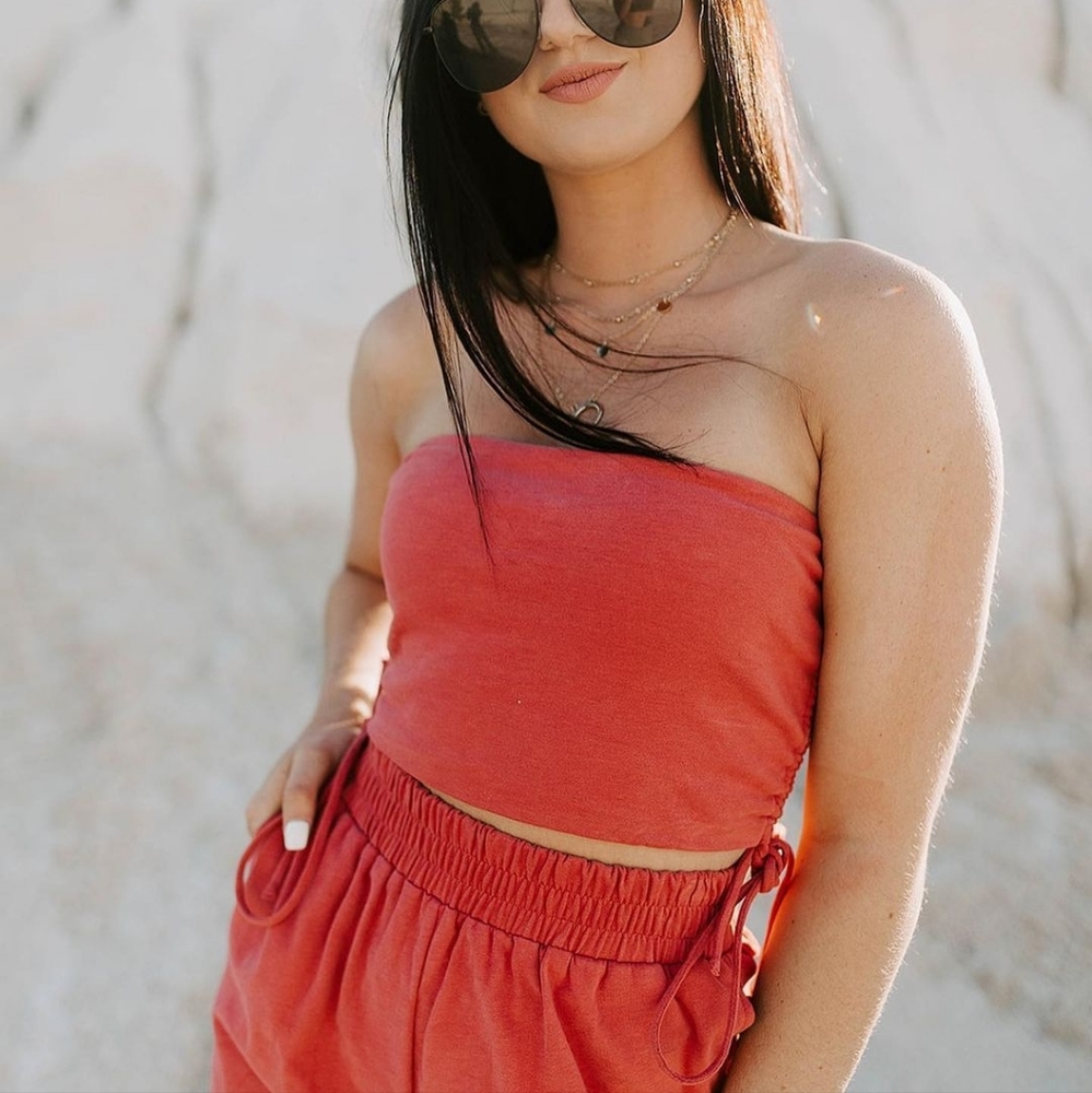 Kittenish Topanga Watermelon Bandeau Top
